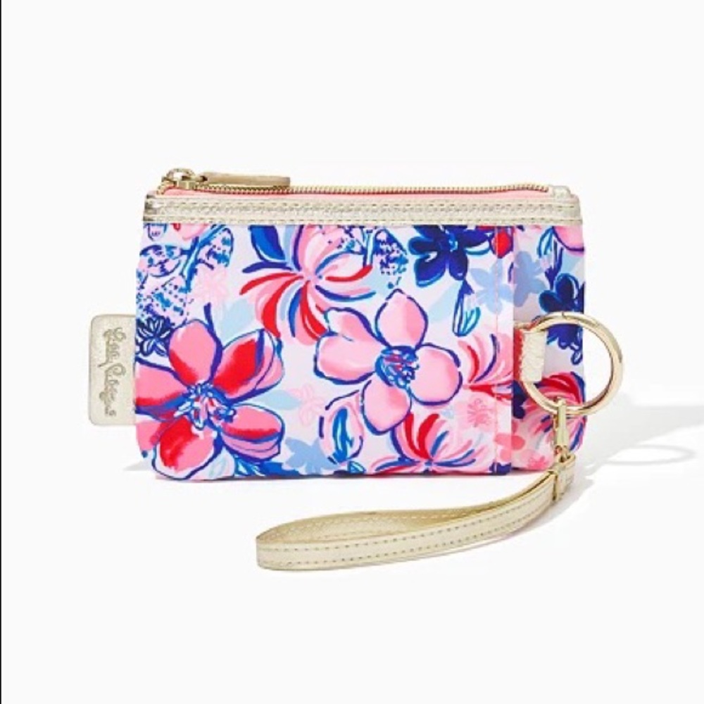 Lilly Pulitzer Printed Zip Top Wallet Resort White Party Like A Lobstar NIP